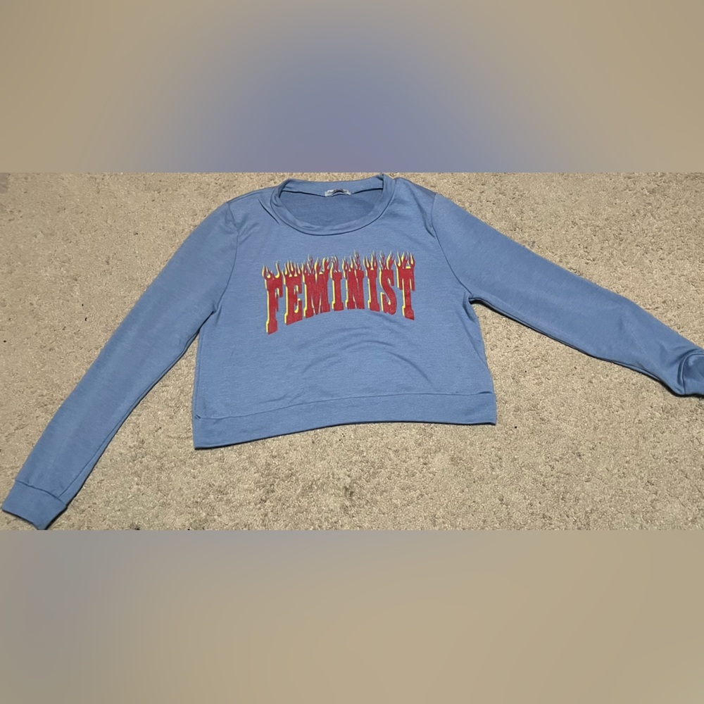 Charlotte Russe blue cropped sweatshirt